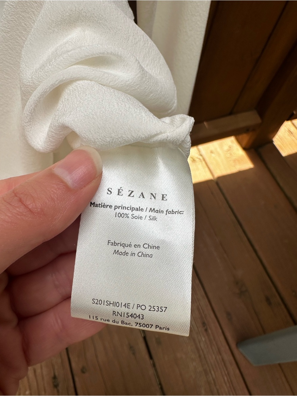 Sezane Florence Crepe Silk Blouse NWT - Picture 9 of 11